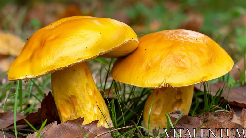 Enchanting Chanterelle Mushrooms in Autumn Forest AI Image
