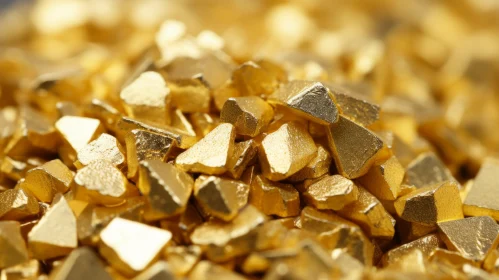 Glittering Gold Nuggets Close-up