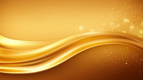 Golden Silk Wave on Shiny Gold Background