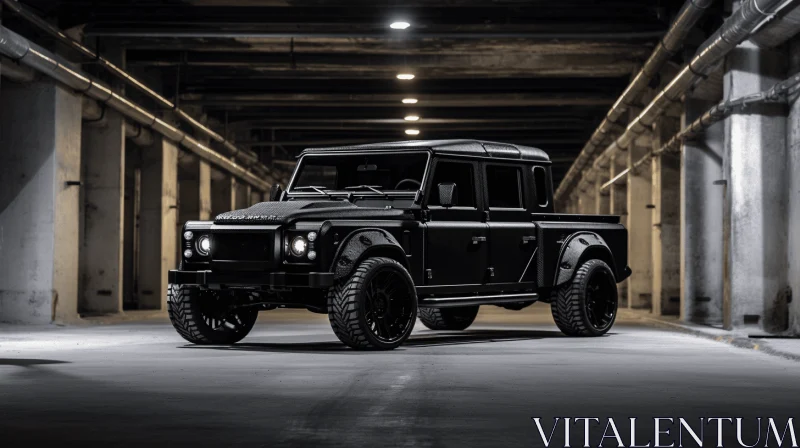 Land Rover Defender Truck in Renaissance-inspired Chiaroscuro AI Image