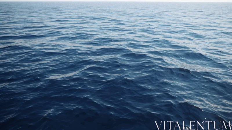 AI ART Blue Ocean Waves - Vastness and Serenity