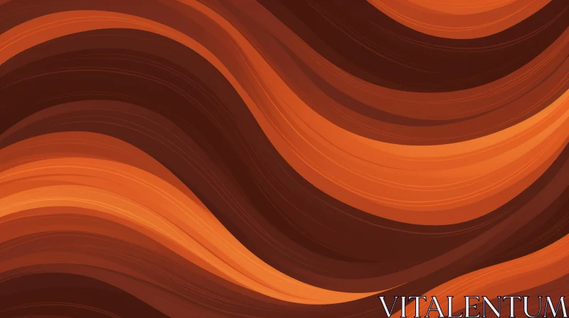 AI ART Brown and Orange Abstract Background with Flowing Waves