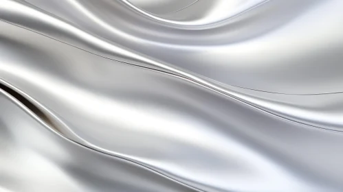Luxurious Silver Silk Fabric Close-Up