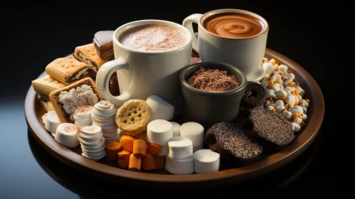 Cozy Hot Chocolate Still Life with Sweet Treats