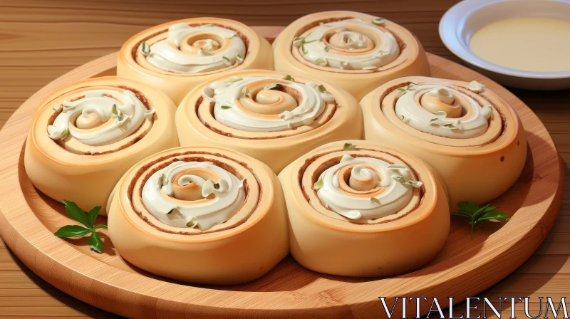 AI ART Delicious Cinnamon Rolls with Cream Cheese Icing