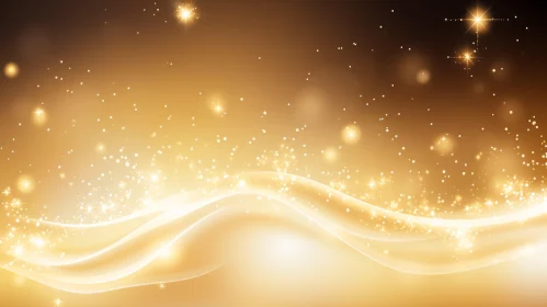Elegant Golden Wave Background with Sparkles