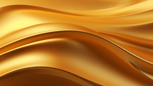 Luxurious Golden Silk Fabric - 3D Rendering