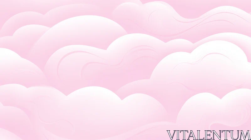 AI ART Pink and White Cartoon Cloudscape