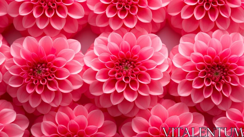 Pink Dahlia Flowers Close-Up AI Image