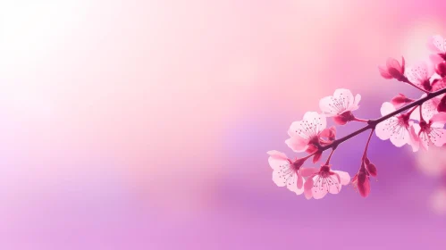Cherry Blossom Branch in Bloom - Spring Floral Art