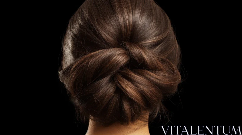Elegant Woman with Brown Hair in Neat Bun AI Image