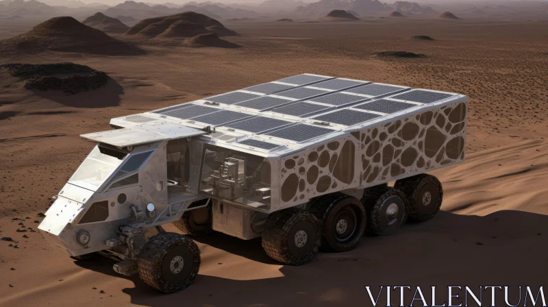 AI ART Futuristic Mars Rover Exploration Vehicle
