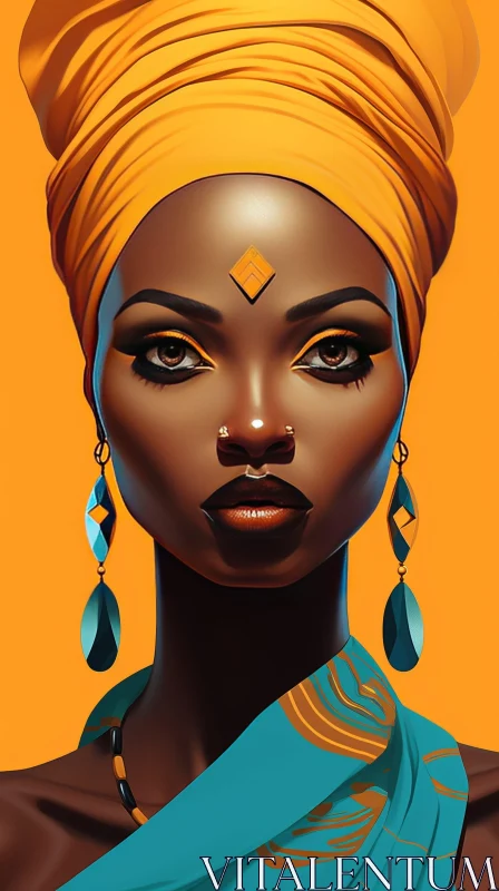Beautiful African Woman Portrait AI Image