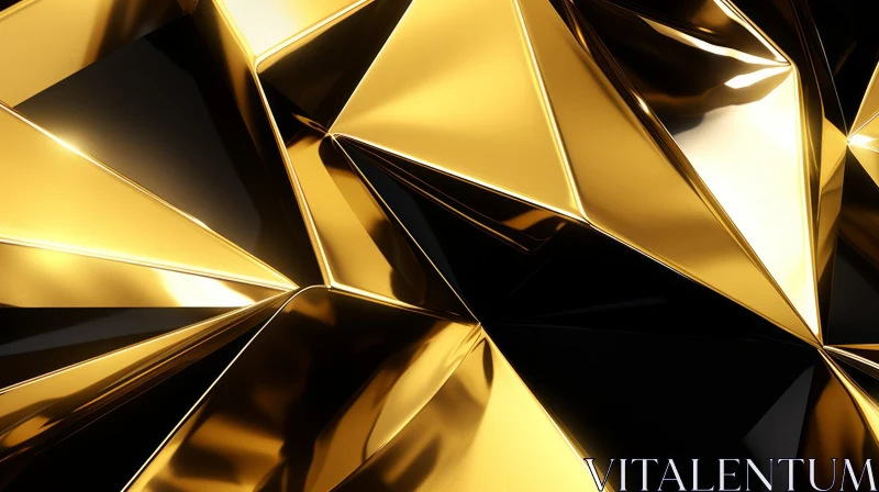 Golden Geometric Abstract Background AI Image