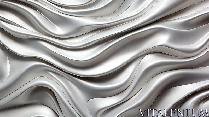 AI ART Luxurious White Silk Fabric with Waves | 3D Rendering
