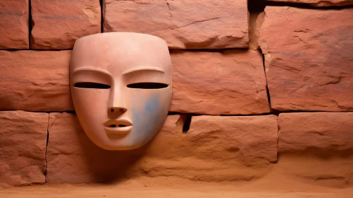 Pink Clay Mask on Brick Wall - 3D Rendering