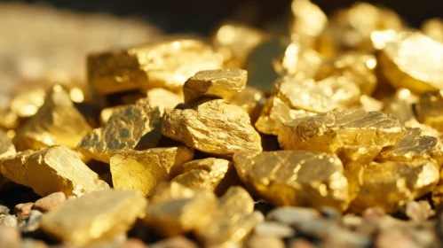 Shimmering Gold Nuggets on Stones