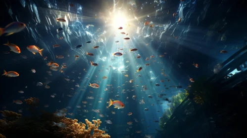 Sunlit Underwater Paradise - Marine Life and Corals