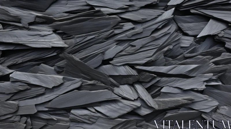 Dark Slate Background - Textured Black Slate Pile AI Image