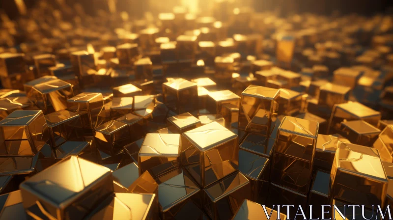 Luxurious Cubes - 3D Geometric Surface AI Image