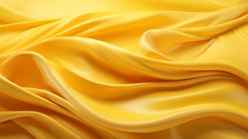 Luxurious Yellow Silk Fabric with Flowing Folds