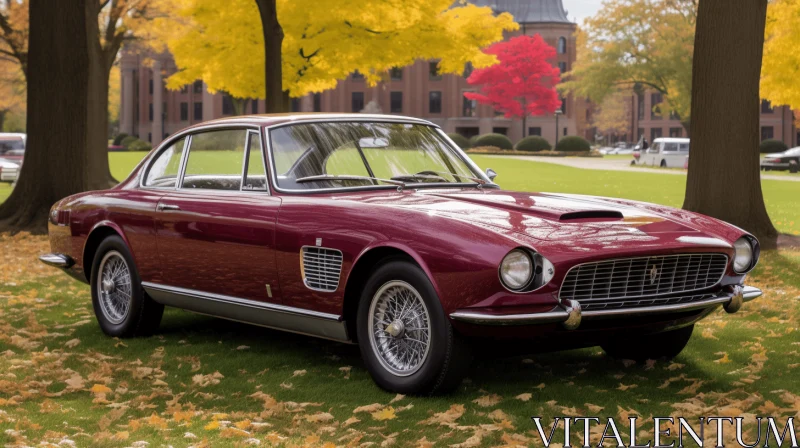 Vintage Ferrari Car in Fall | Italianate Flair | Artistic Masterpiece AI Image