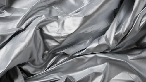 Luxurious Silver Silk Fabric Close-Up