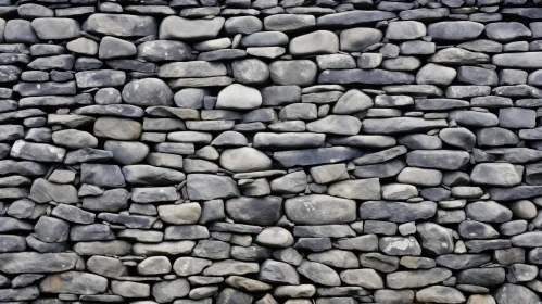 Rustic Dry Stone Wall Texture - Dark Gray Stacked Stones