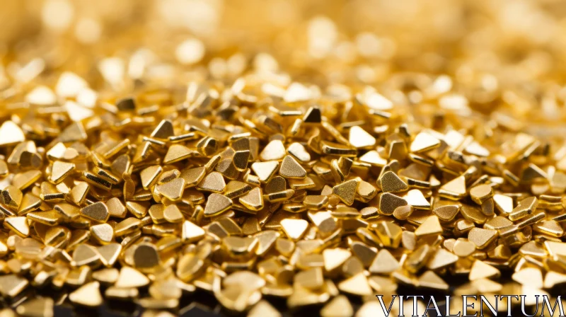 AI ART Shiny Gold Metal Shavings Close-Up
