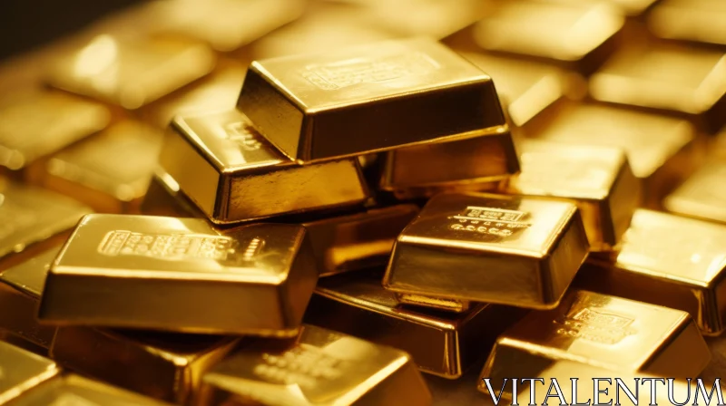 Stack of Gold Bars - Richness and Elegance Captured AI Image