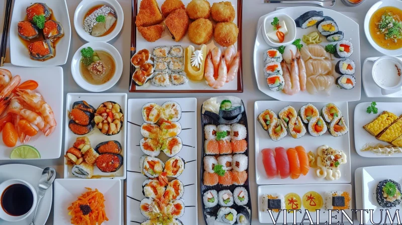 Delicious Japanese Food Presentation AI Image