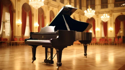 Elegant Ballroom with Grand Piano