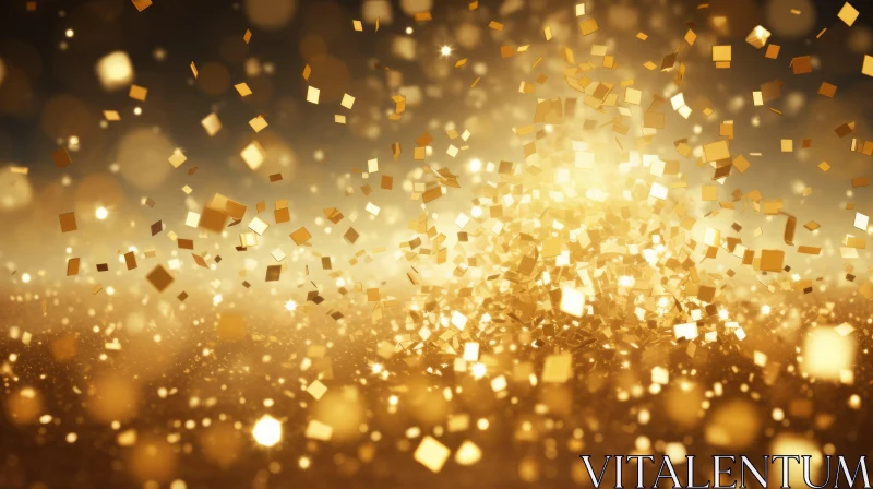 Golden Particle Explosion - 3D Rendering for Luxury Events AI Image