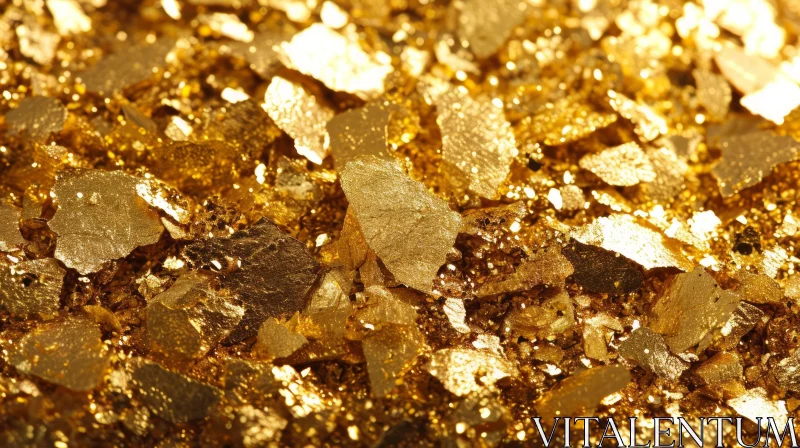 Intricate Gold Nuggets Close-Up AI Image