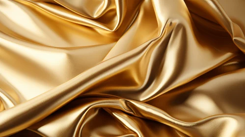 Luxurious Gold Silk Fabric Close-Up