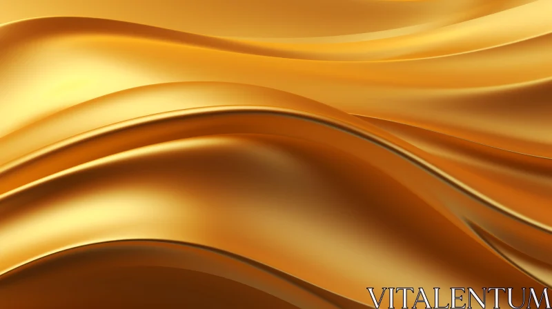 Luxurious Golden Silk Fabric - 3D Rendering AI Image