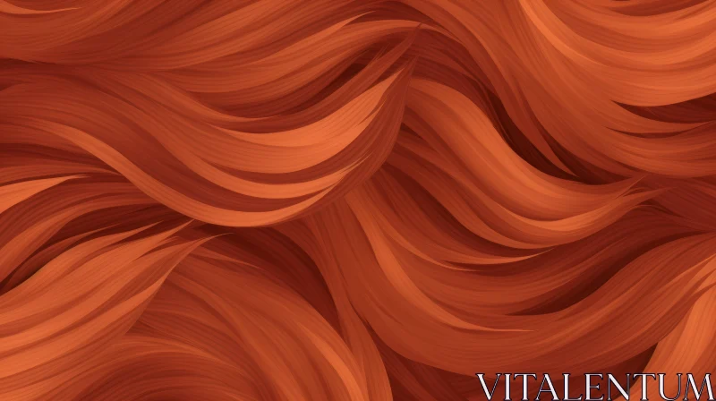 Warm Auburn Wavy Hair Background AI Image