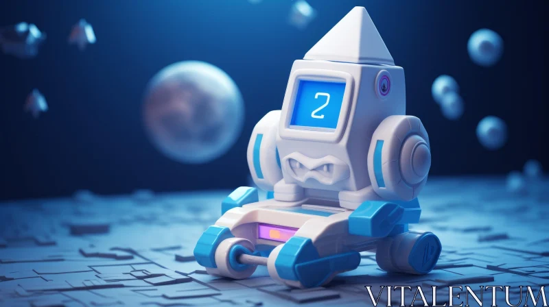 Whimsical Robot on Alien Planet AI Image
