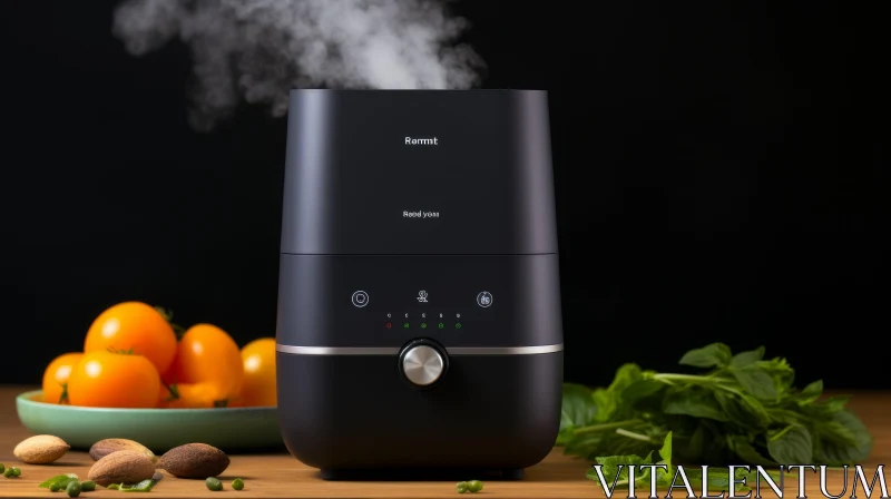 Black Remt Humidifier with Cherry Tomatoes and Almonds AI Image