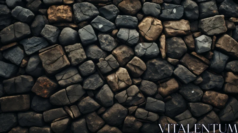 Dry Stone Wall Texture Close-Up AI Image