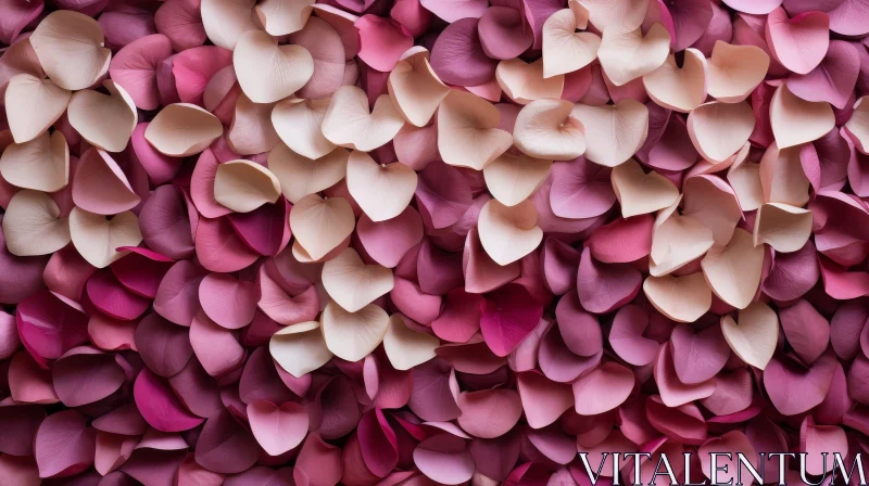 Elegant Rose Petal Wall - Textured Floral Background AI Image