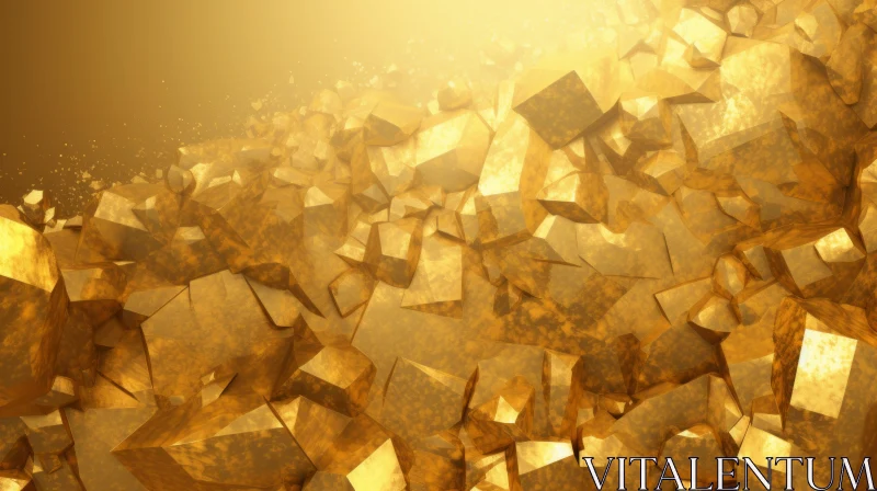 AI ART Gold Cubes 3D Render - Brightly Lit Texture