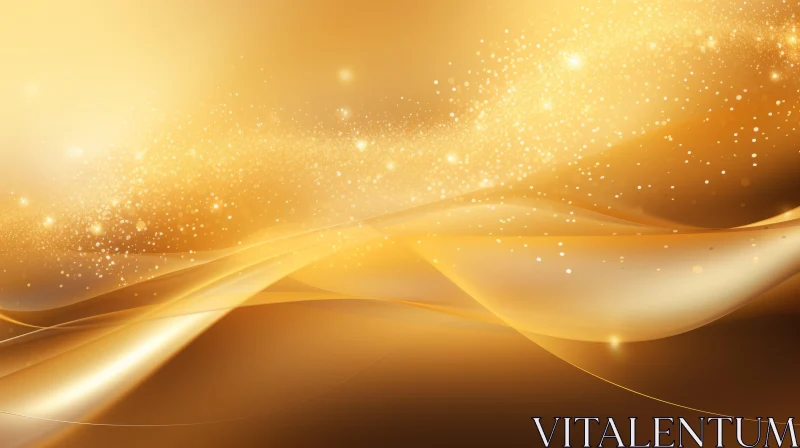 Luxurious Golden Background with Wave Pattern AI Image