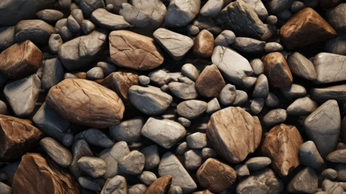 Smooth Gray Stone Pile - Top-Down View