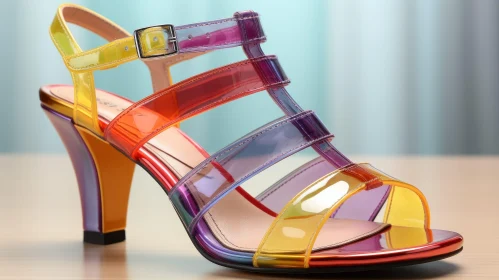 Stylish Multicolored Women's Heels with Transparent Straps