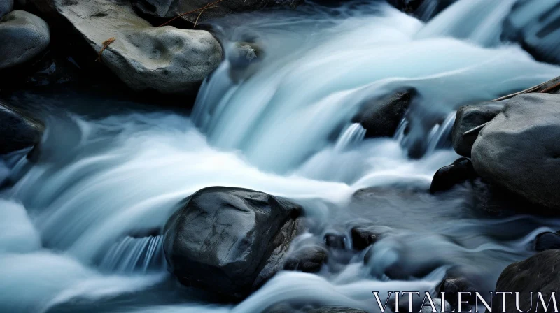 AI ART Tranquil River Long Exposure Photography