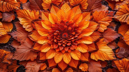 Dahlia Flower Close-Up in Autumn Colors