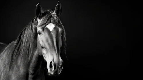 Elegant Dark Brown Horse Portrait