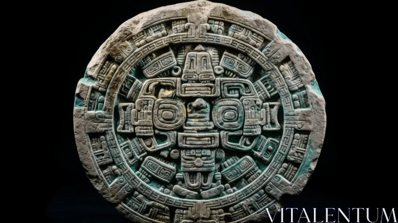 AI ART Mayan Calendar - Stone Carvings and Symbols