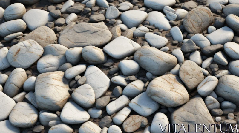 Smooth Pebbles Texture on Sand Background AI Image